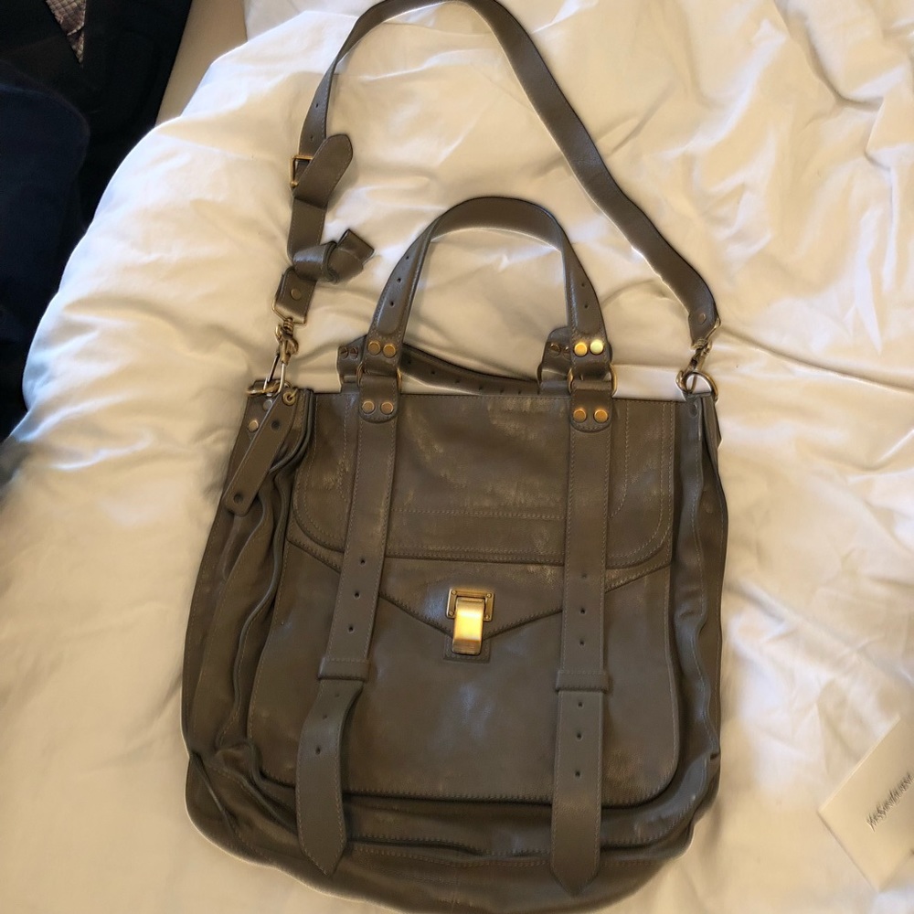Proenza Schouler PS1 Leather Tote in smoke.